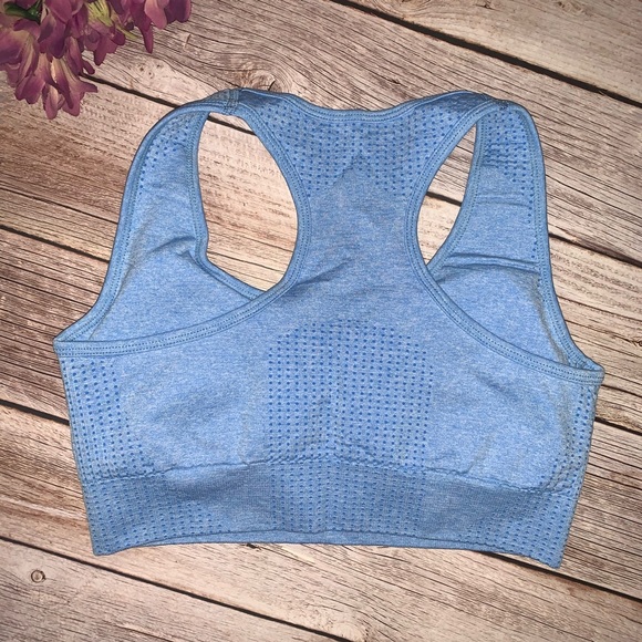 NWOT SET//High Waist Workout Shorts blue - Picture 5 of 11